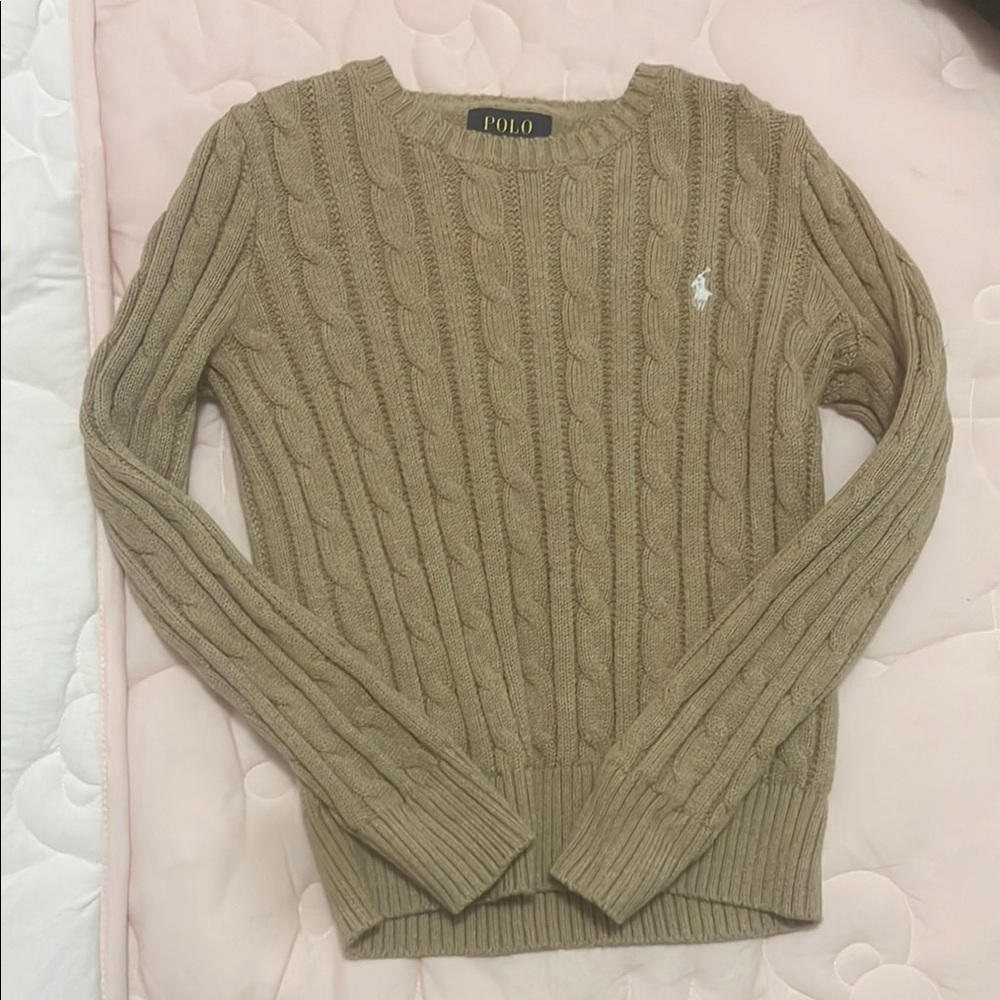 Polo by Ralph Lauren Women's Beige Cable Knit Sweater